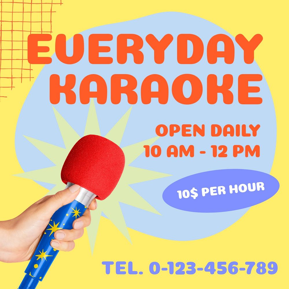 Karaoke Instagram post template, editable text