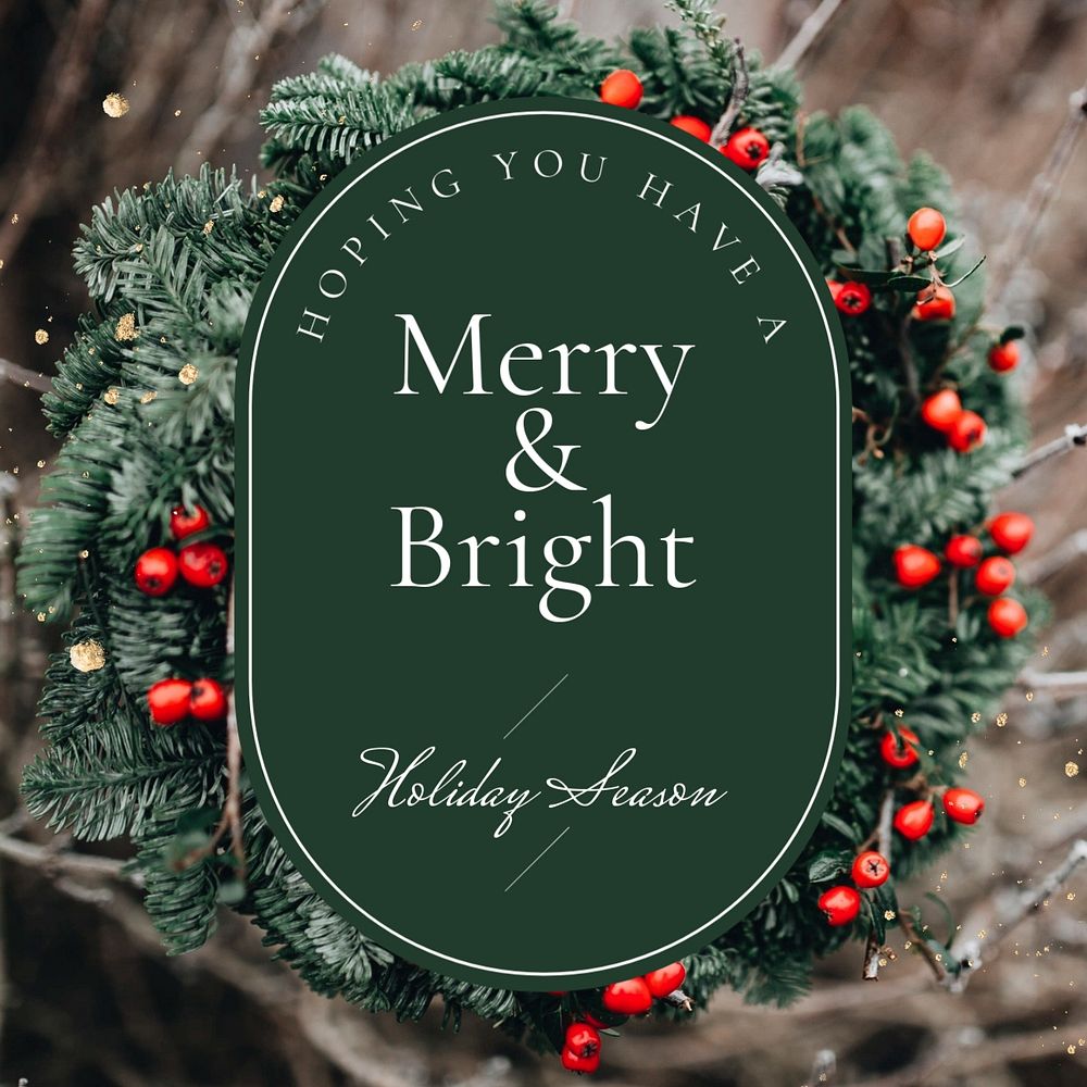 Holiday season Instagram post template, editable text