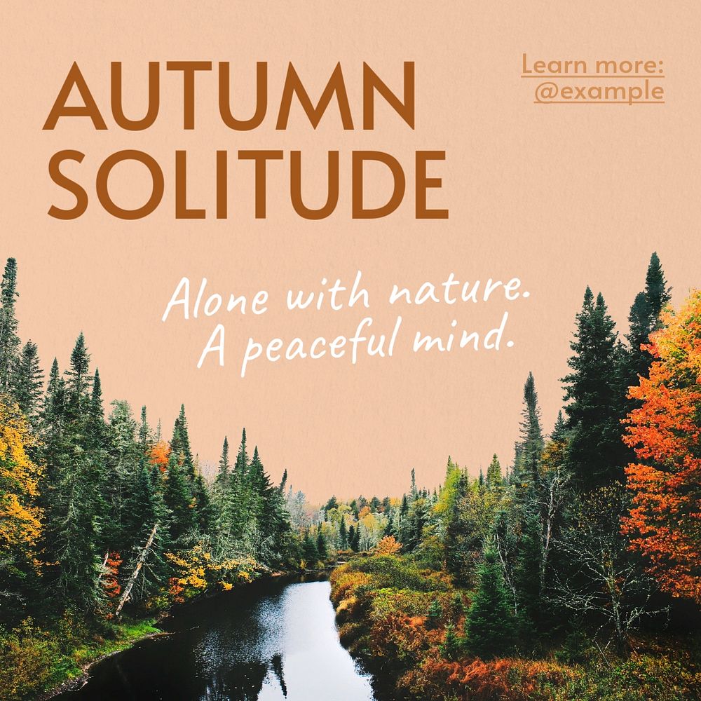 Autumn Instagram post template, editable text