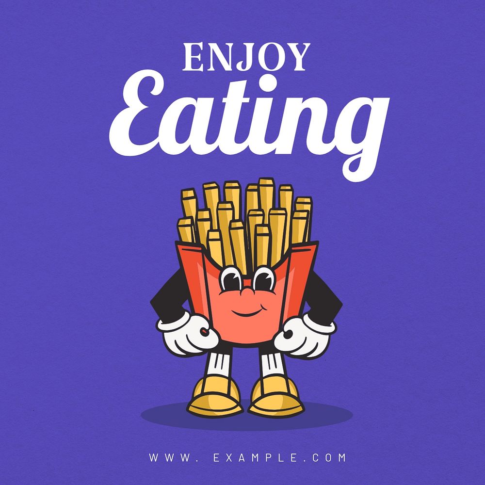 Enjoy eating Instagram post template, editable text