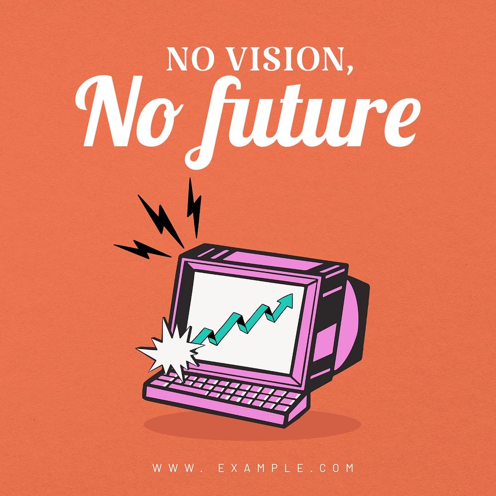 Vision & future quote Instagram post template, editable text