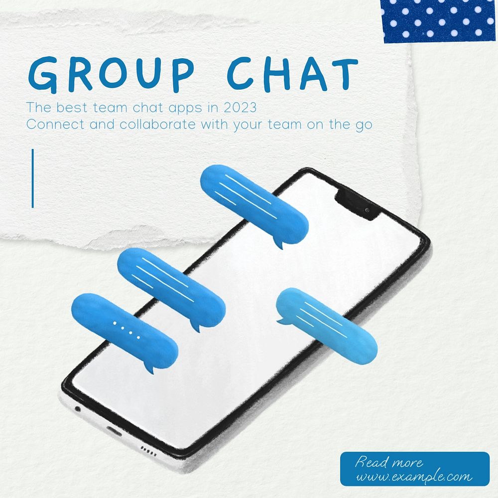 Group chat Instagram post template, editable text