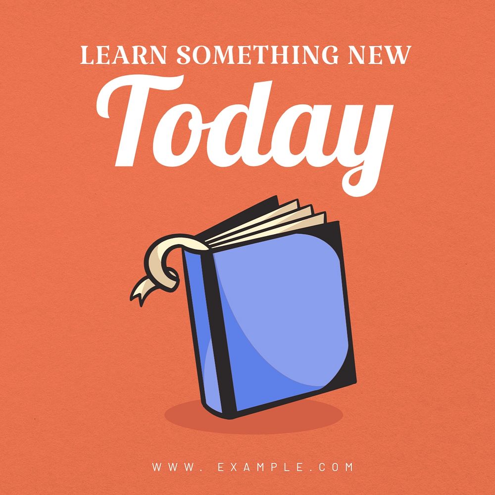 learn something new Instagram post template, editable text