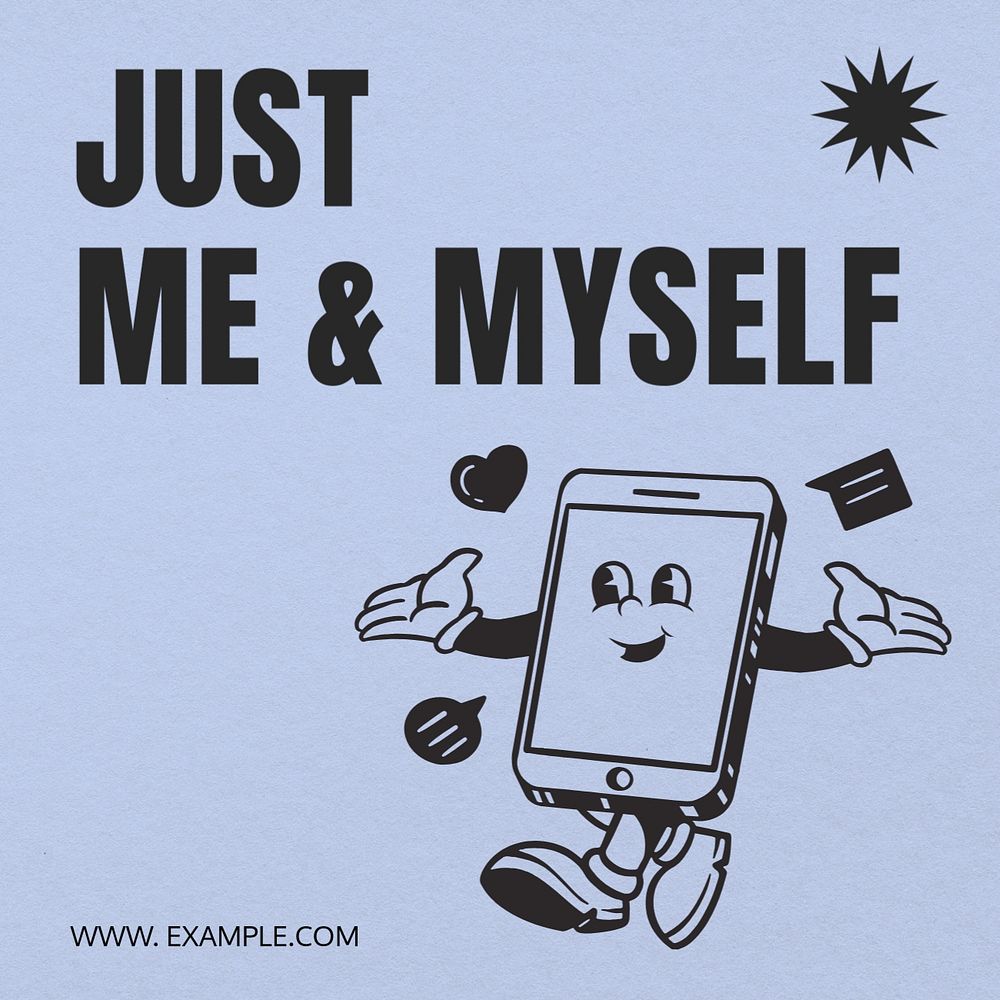 Me & myself Instagram post template, editable text