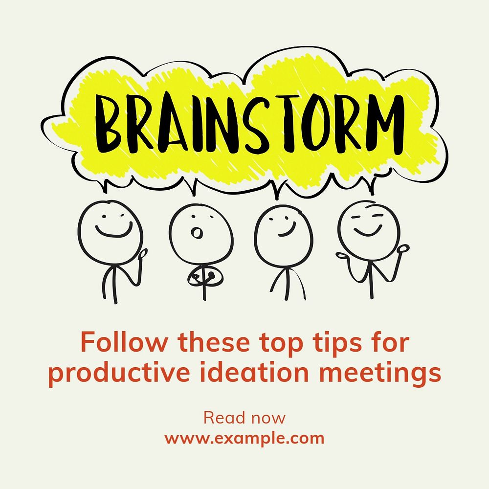 Brainstorming follow these Instagram post template, editable text