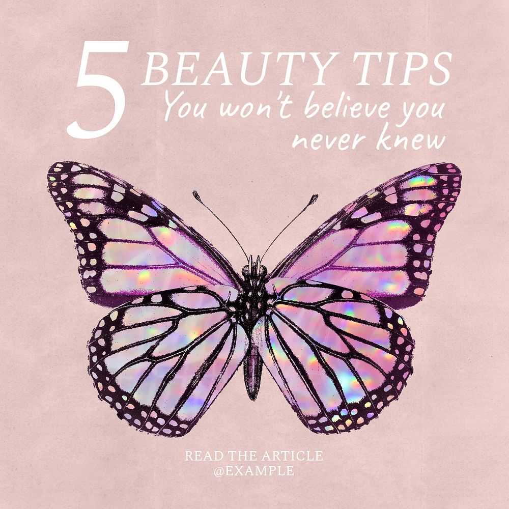 Beauty tips Instagram post template, editable text