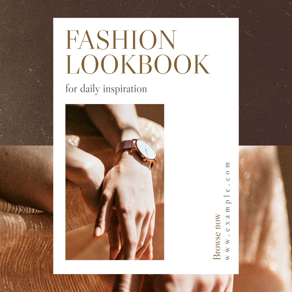 Fashion lookbook Instagram post template, editable text