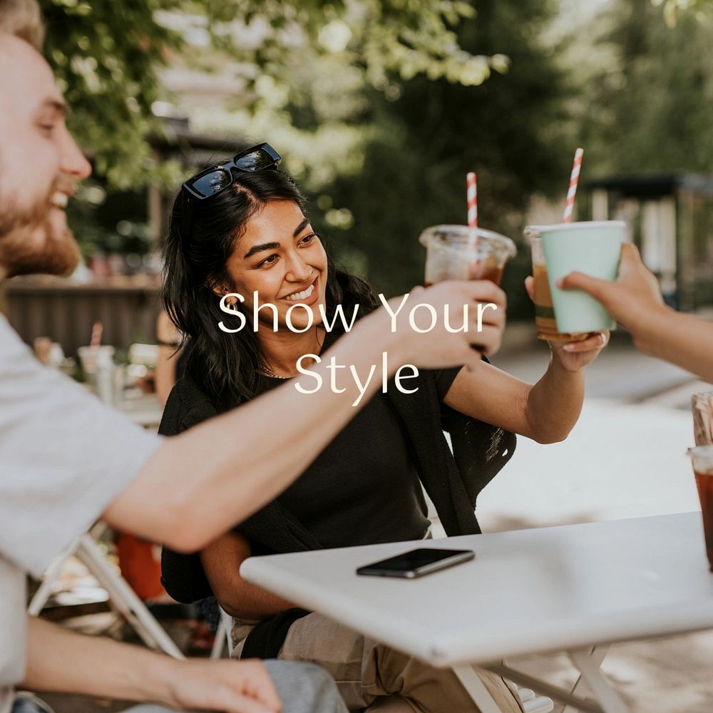 Show your style Instagram post template, editable text