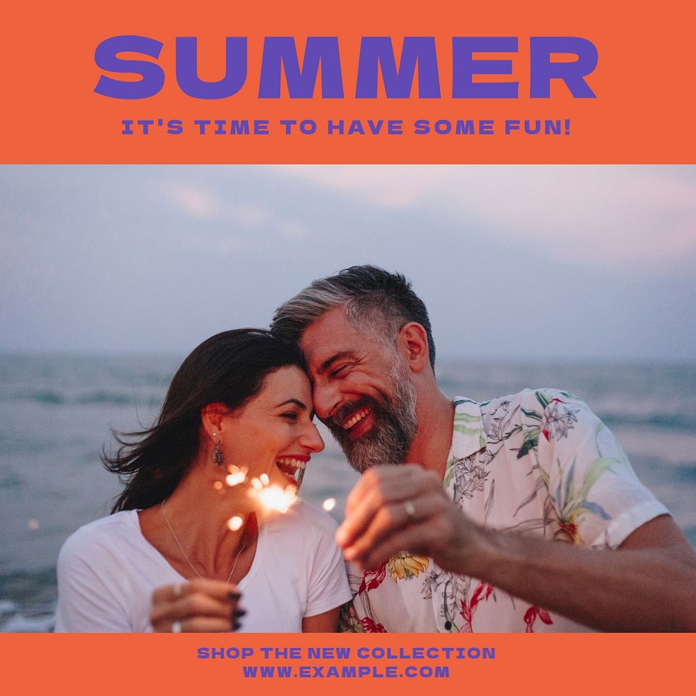 Summer collection Instagram post template, editable text