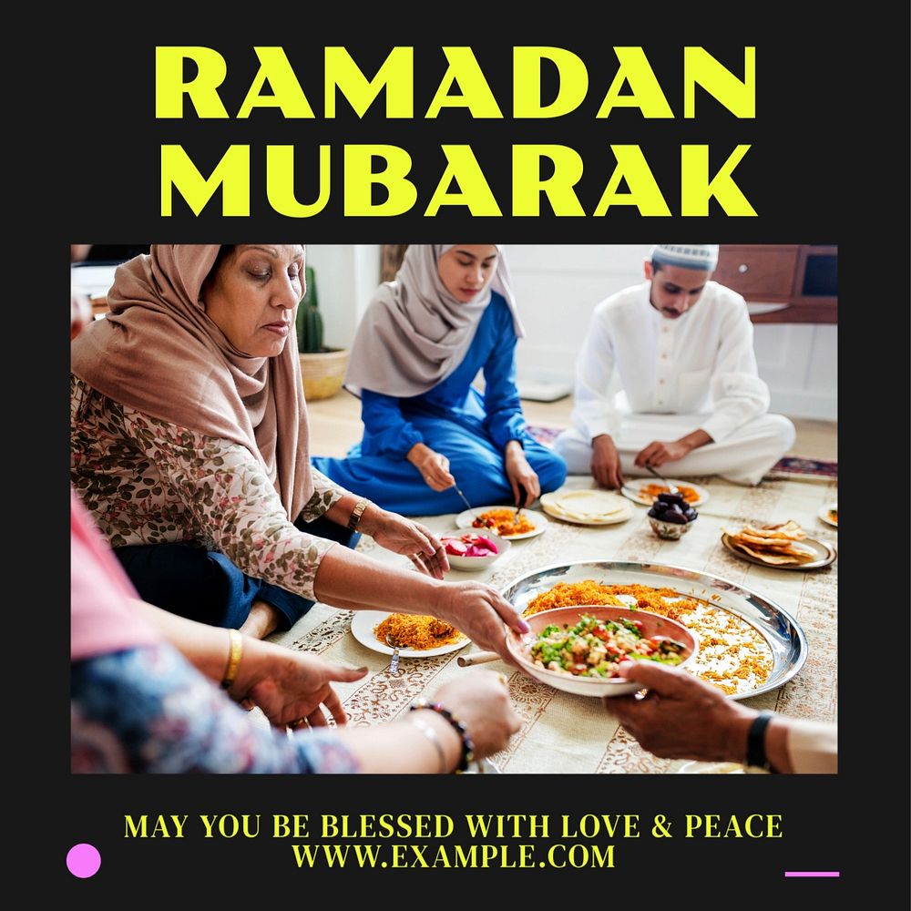 Ramadan mubarak Instagram post template, editable text