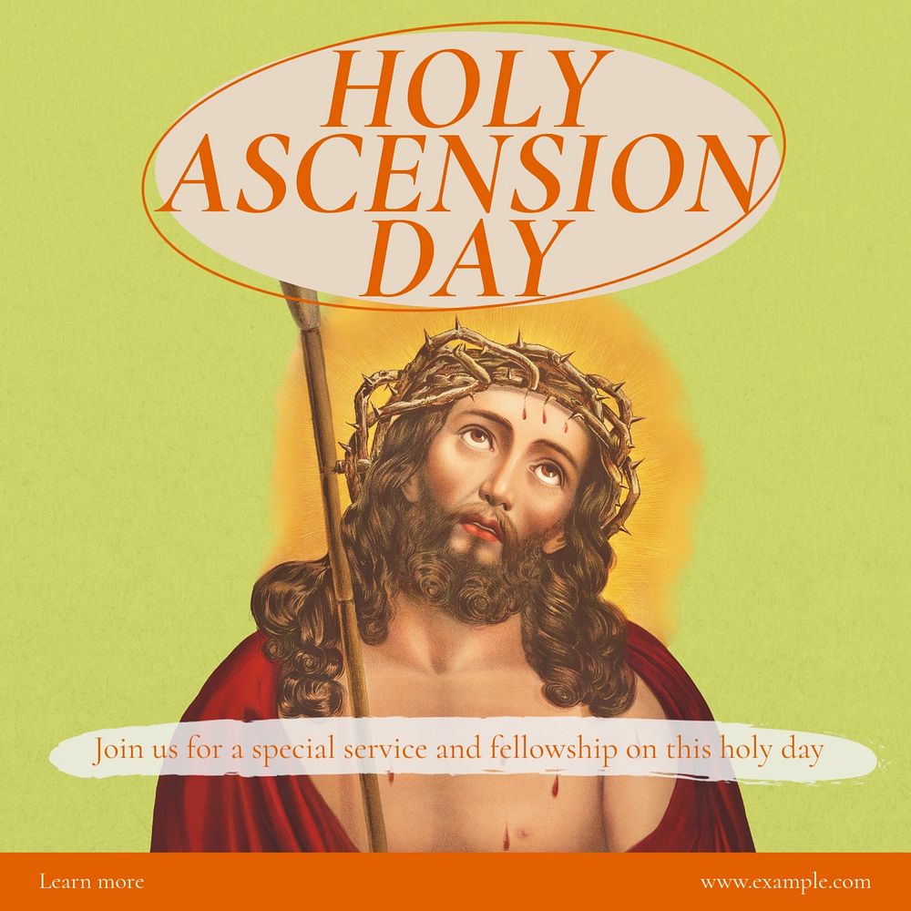 Holy ascension day Instagram post template, editable text