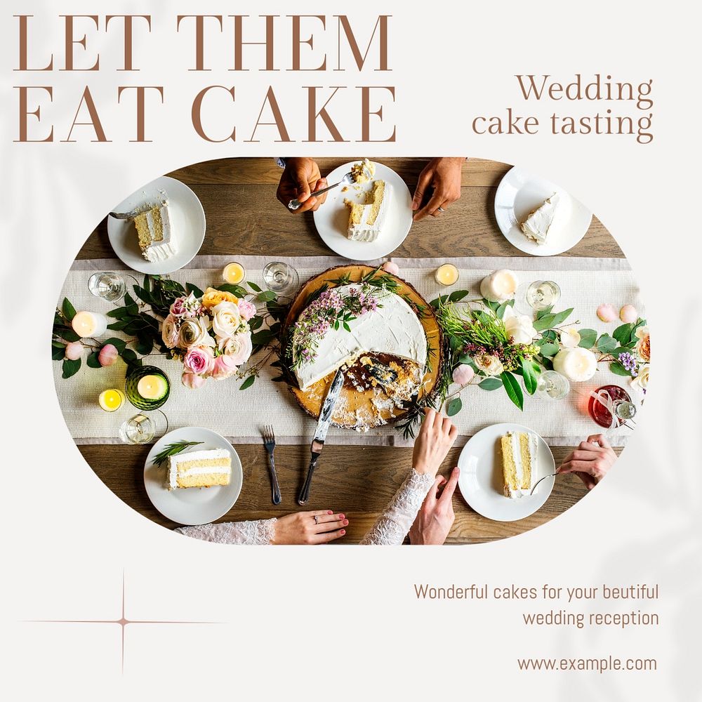 Eat cake Instagram post template, editable text