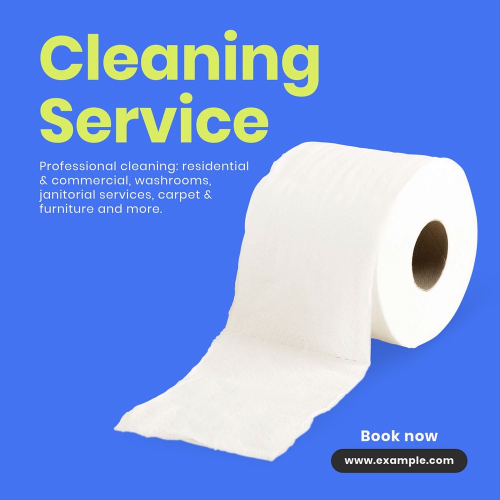 Cleaning service Instagram post template, editable text