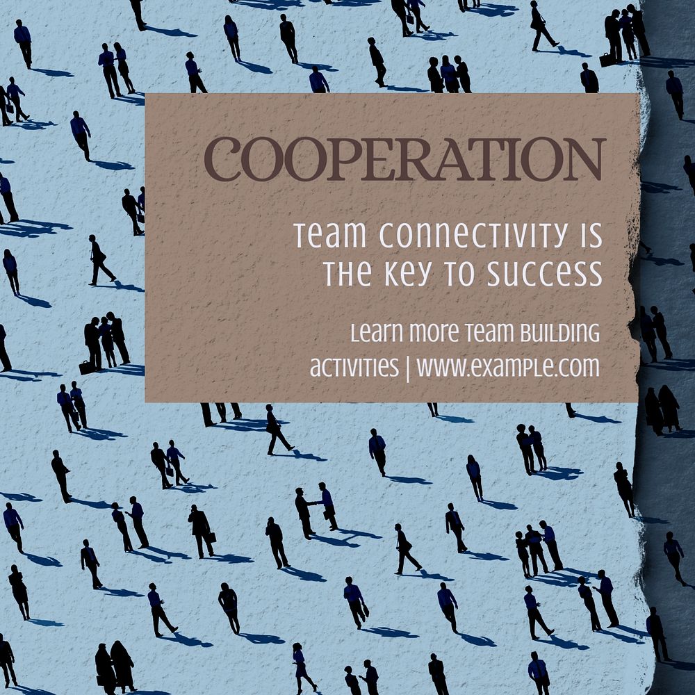 Cooperation Instagram post template, editable text