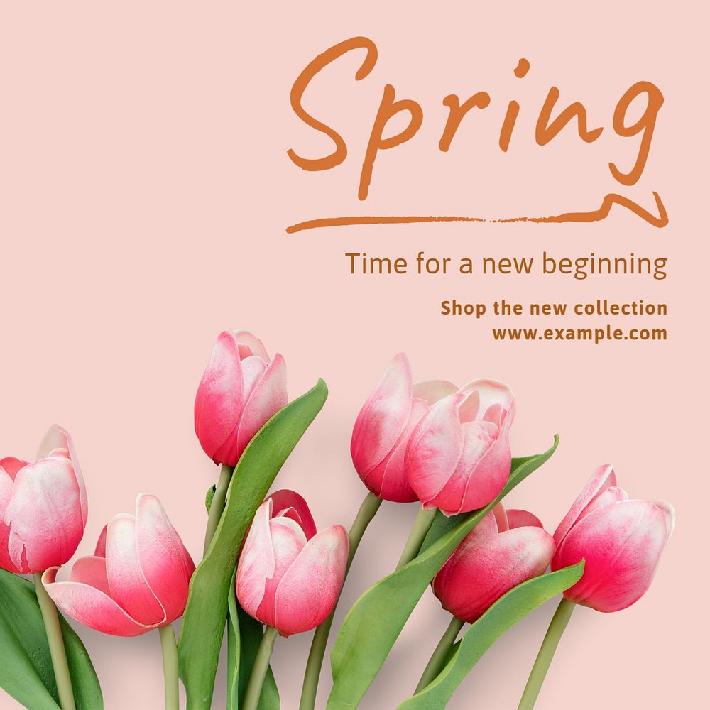 Spring collection Instagram post template, editable text