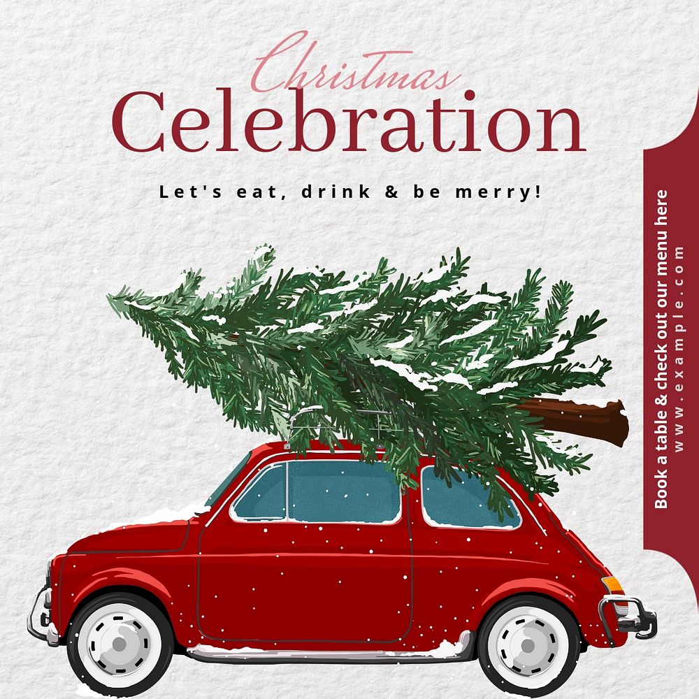 Christmas celebration Instagram post template, editable text