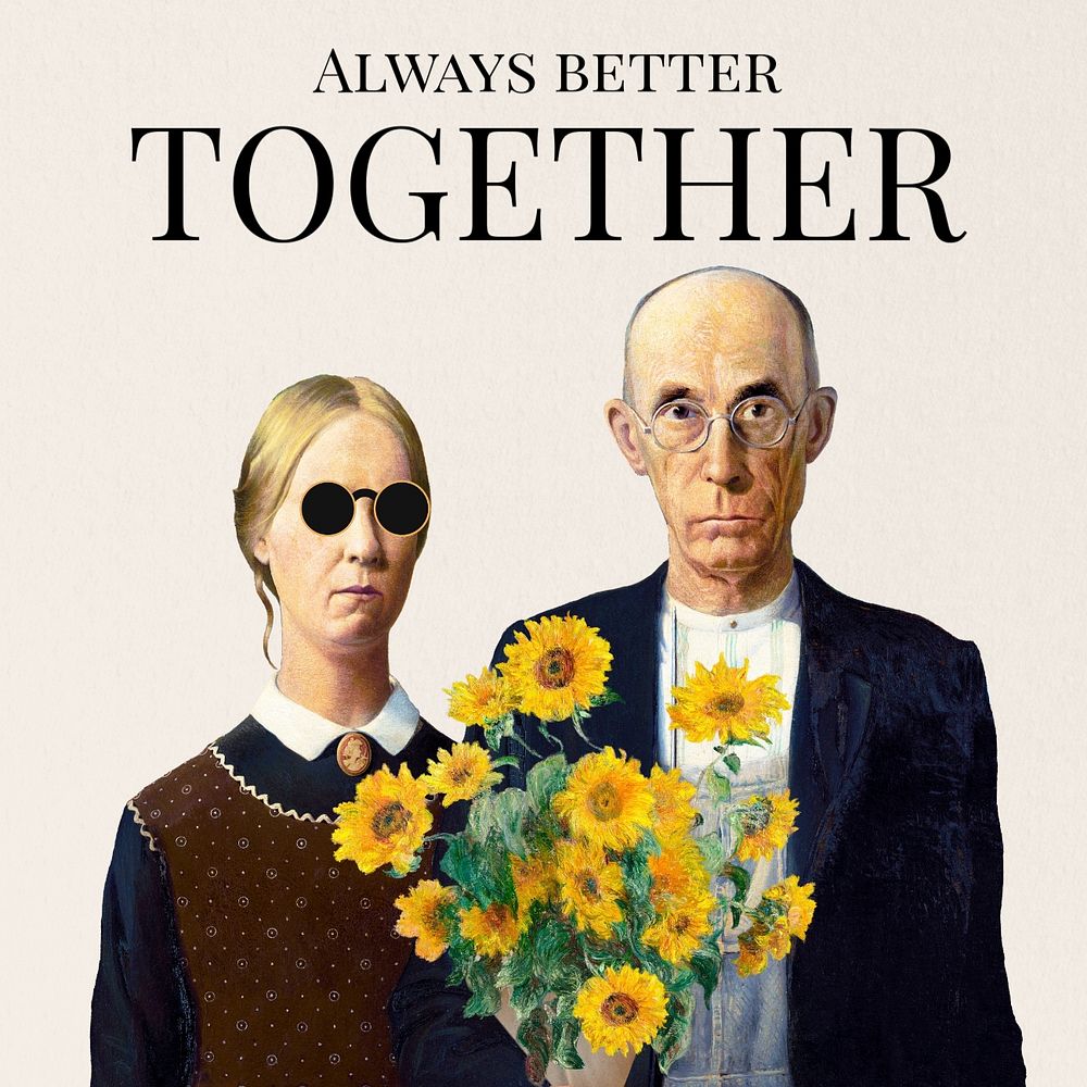 Better together always Instagram post template, editable text