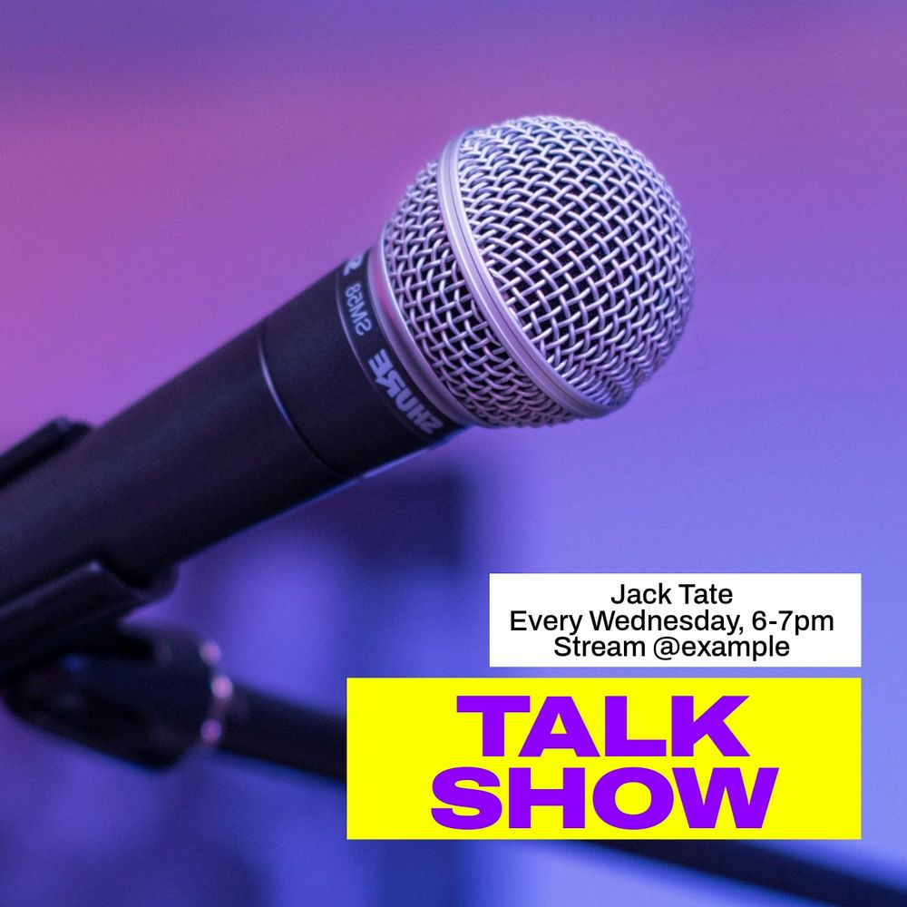 Talk show Instagram post template, editable text