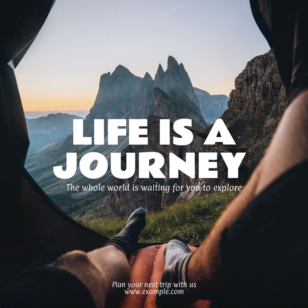 Life journey Instagram post template, editable text