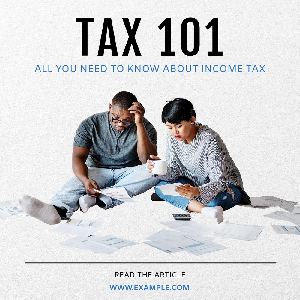 Income tax Instagram post template, editable text