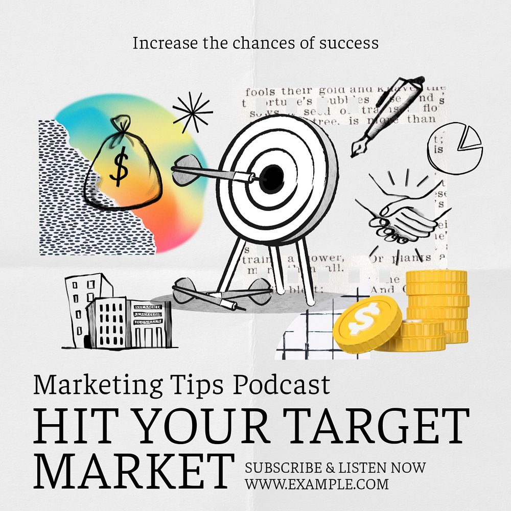 Target market Instagram post template, editable text