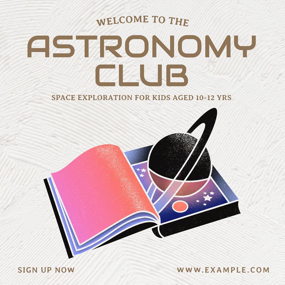 Astronomy club Instagram post template, editable text