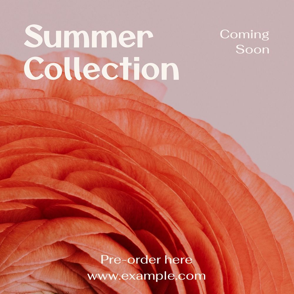 Summer collection Instagram post template, editable text