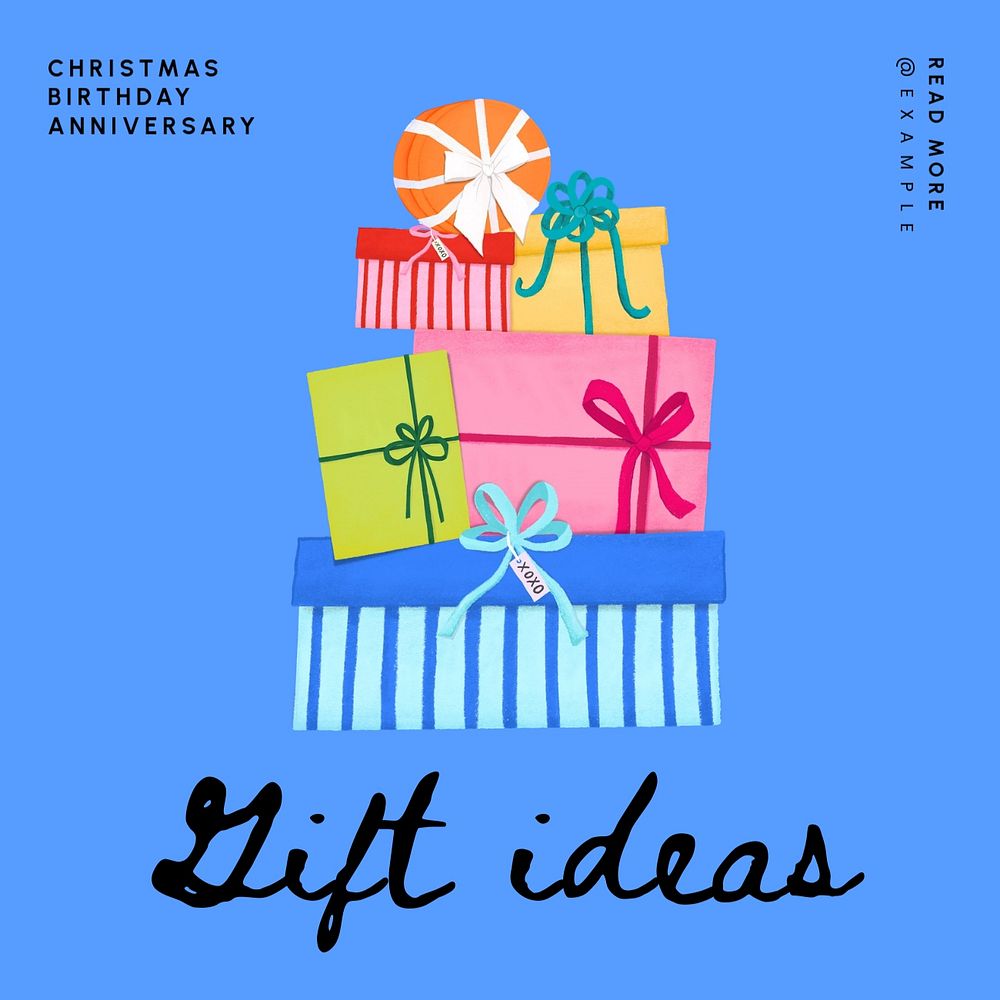 Gift ideas Instagram post template, editable text