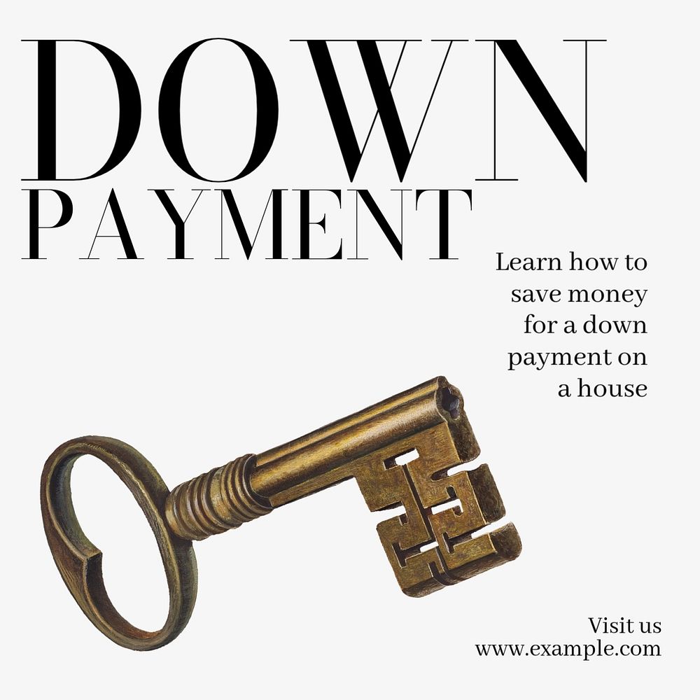 Down payment Instagram post template, editable text