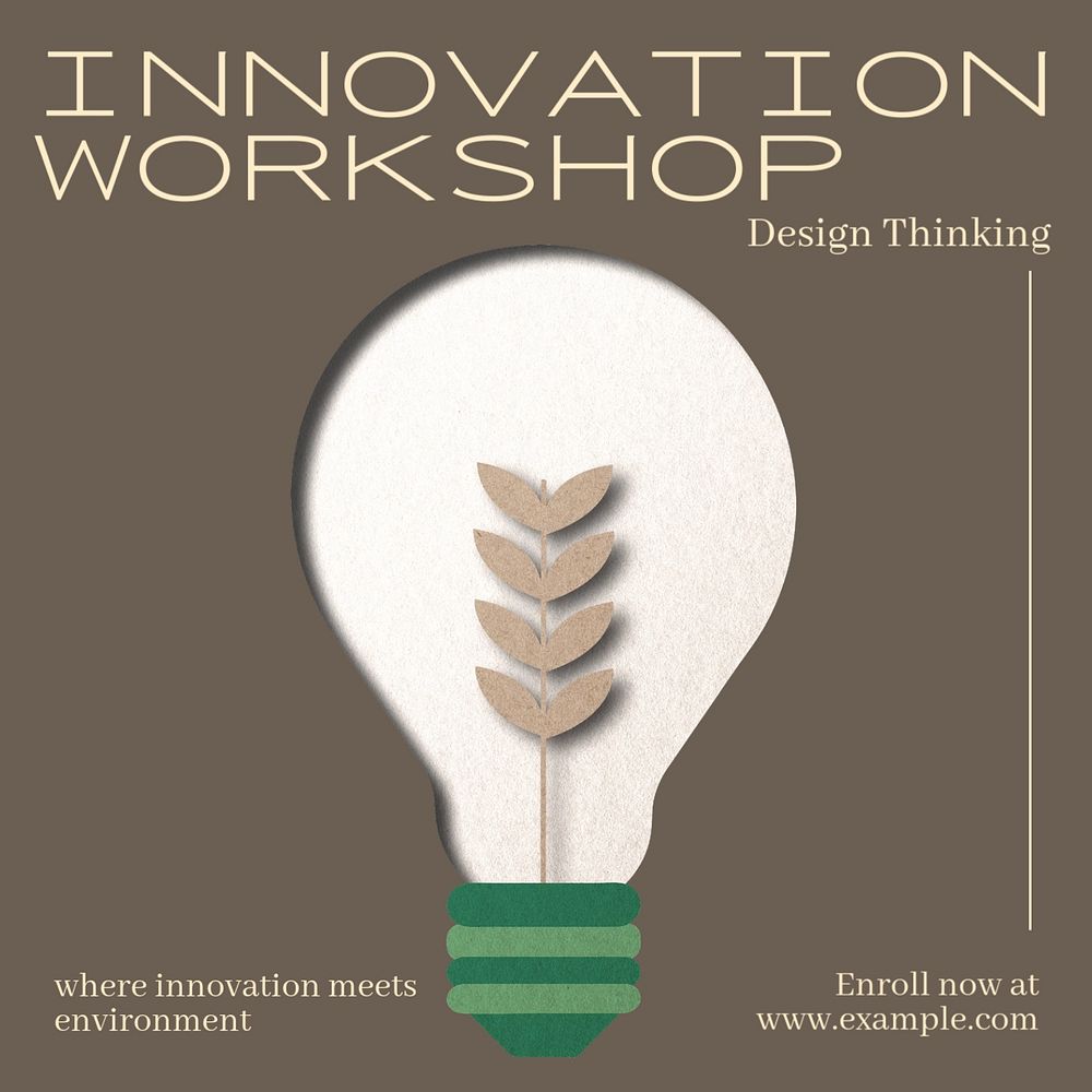 Innovation workshop Instagram post template, editable text