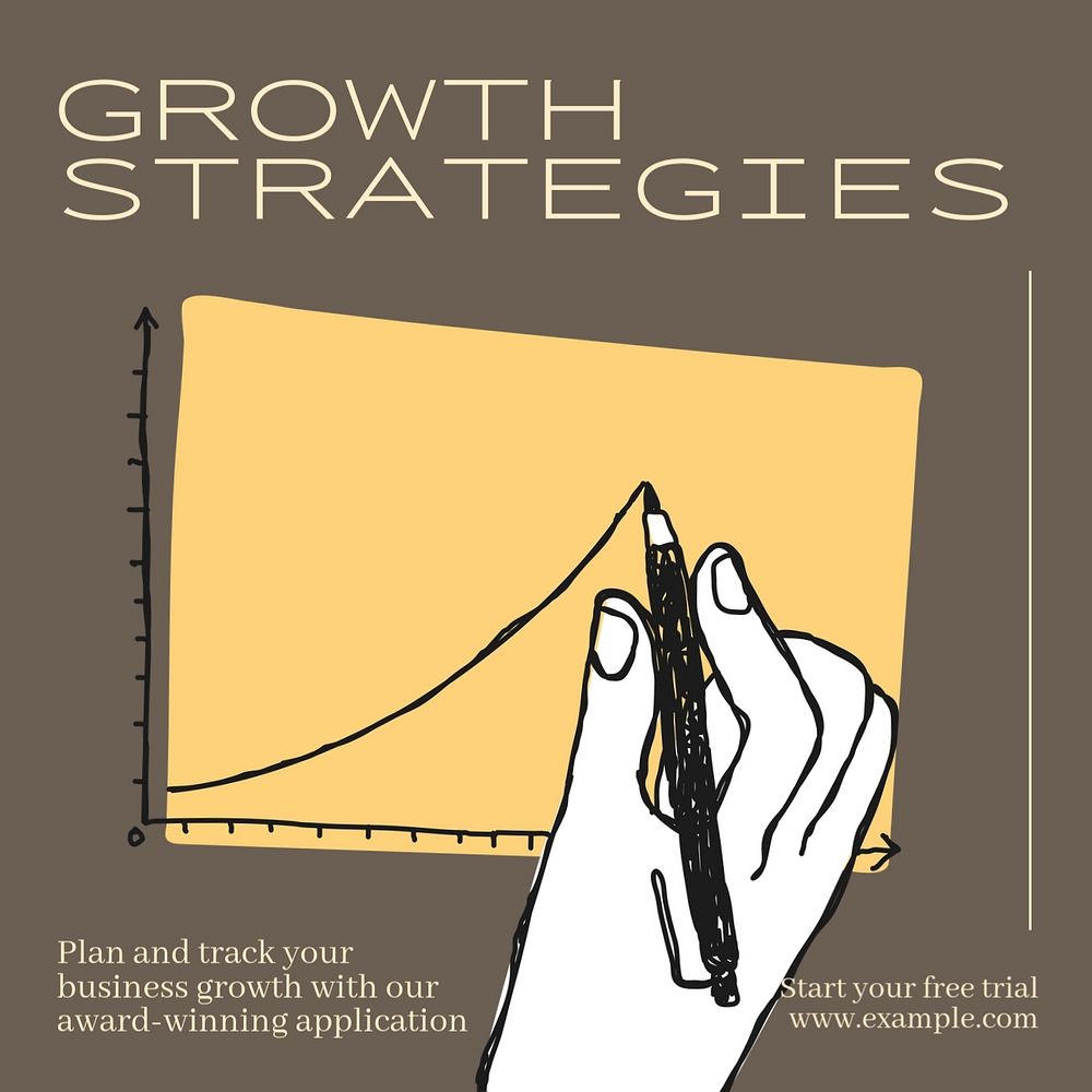 Business growth strategy Instagram post template, editable text