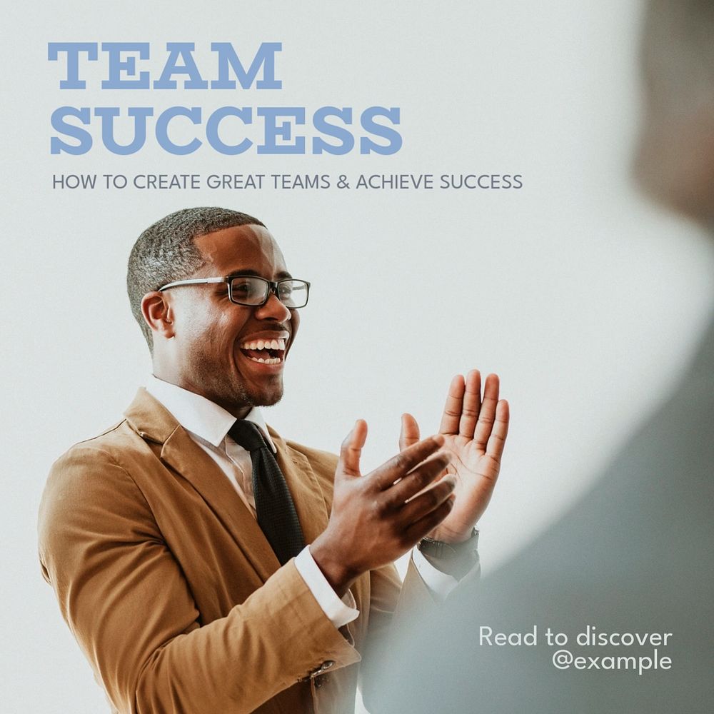 Team success Instagram post template, editable text