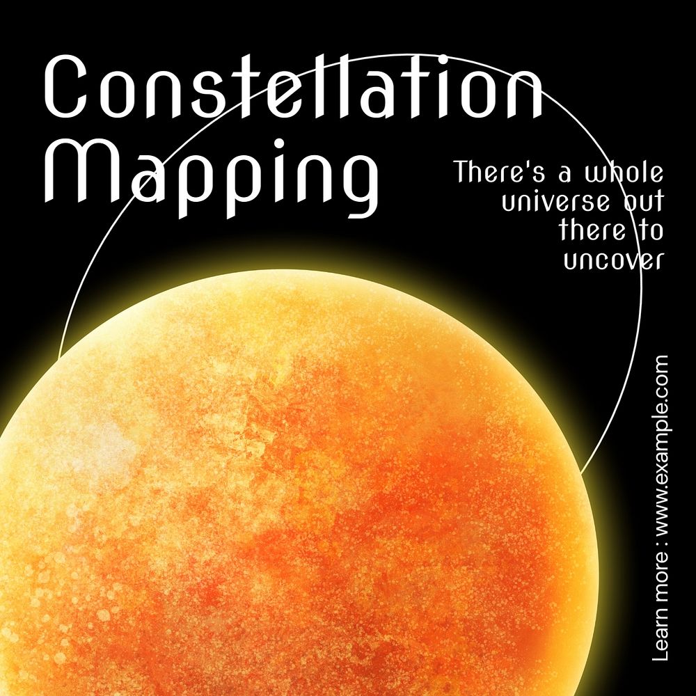 Constellation mapping Instagram post template, editable text