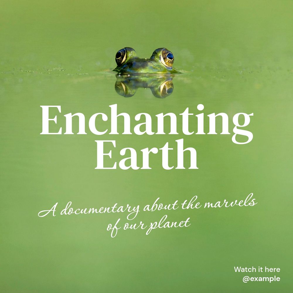 Earth documentary Instagram post template, editable text