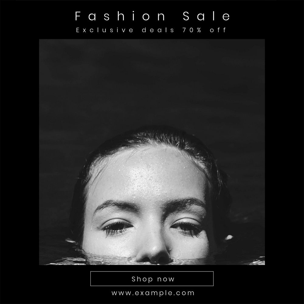 Fashion sale Instagram post template, editable text