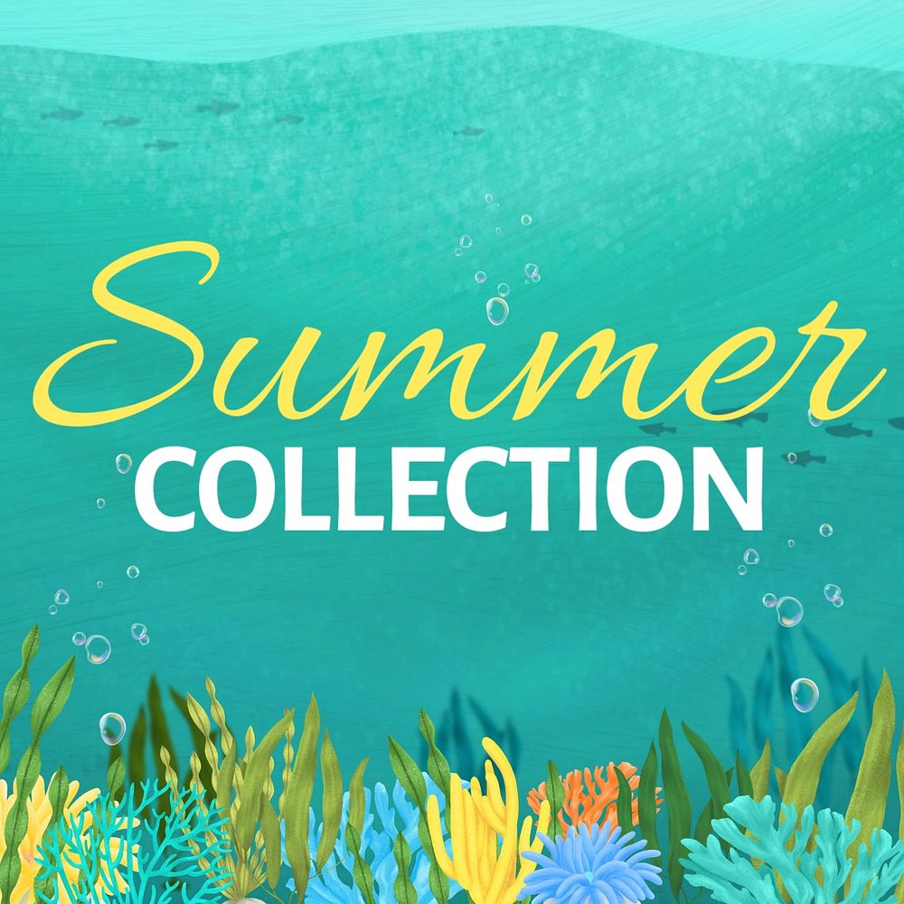 Summer collection Instagram post template, editable text