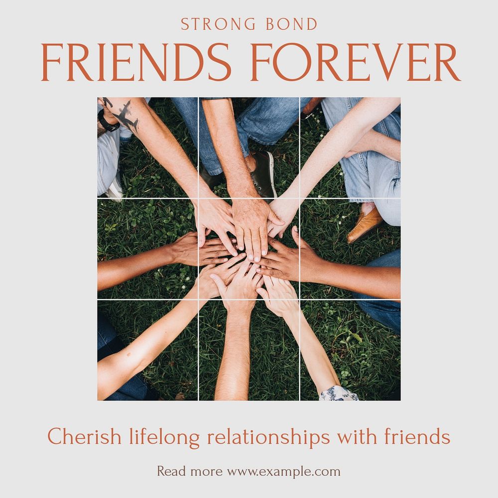 Friends forever Instagram post template, editable text