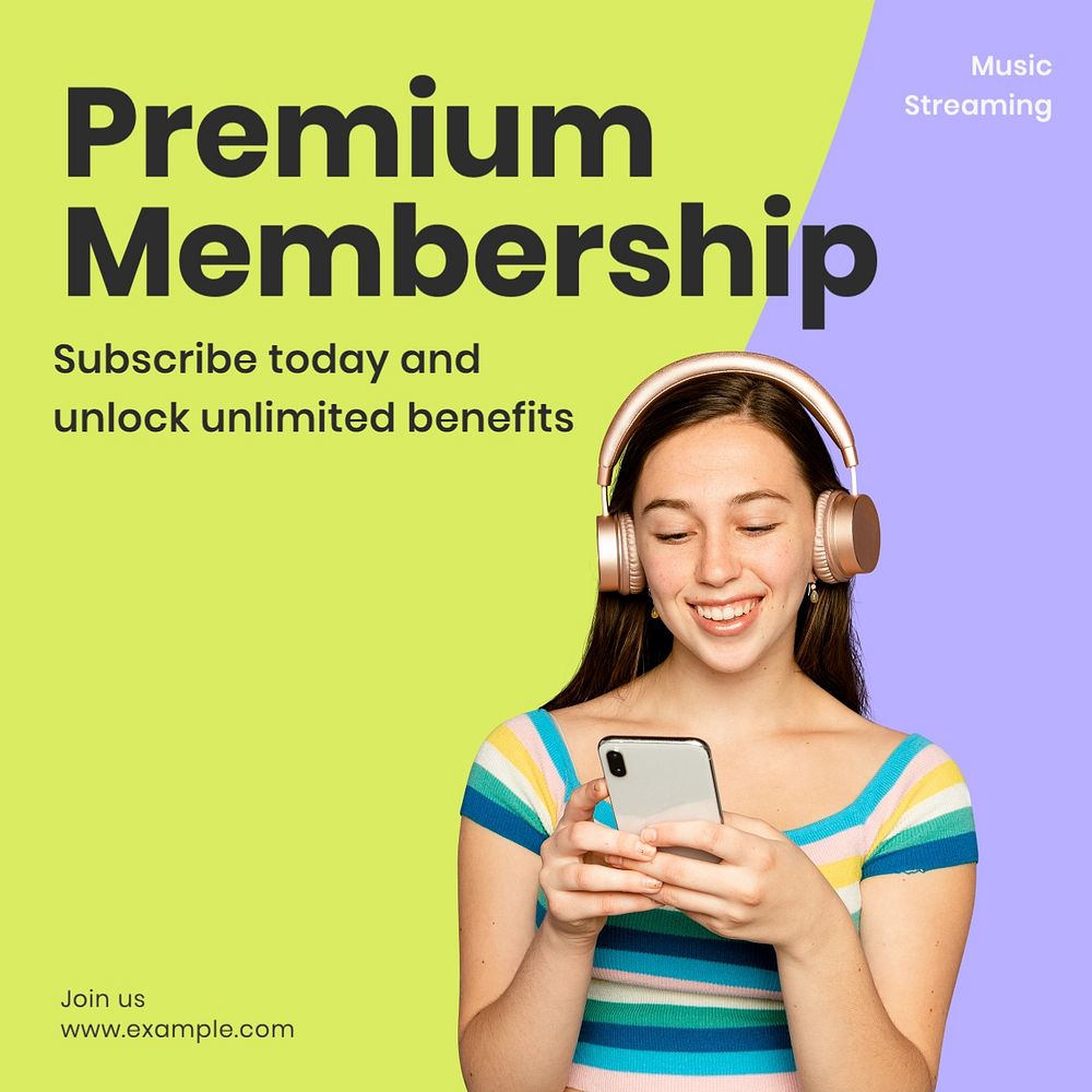 Premium membership Instagram post template