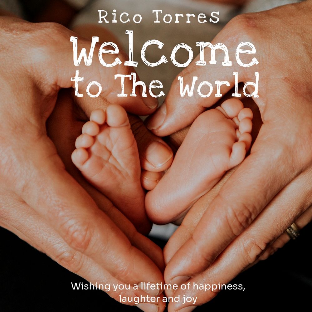 Welcome to the world Instagram post template, editable text