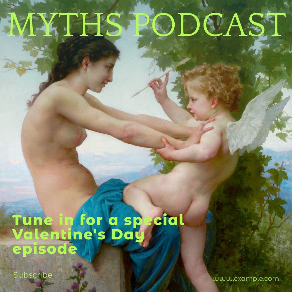 Myths podcast Instagram post template, editable text