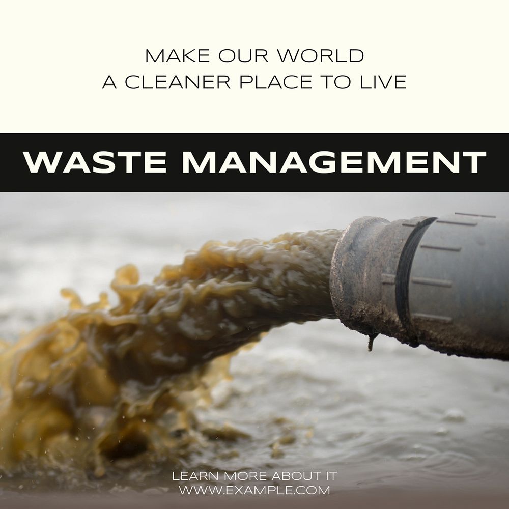 Waste management Instagram post template, editable text