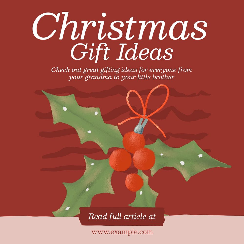 Christmas gift Instagram post template, editable text