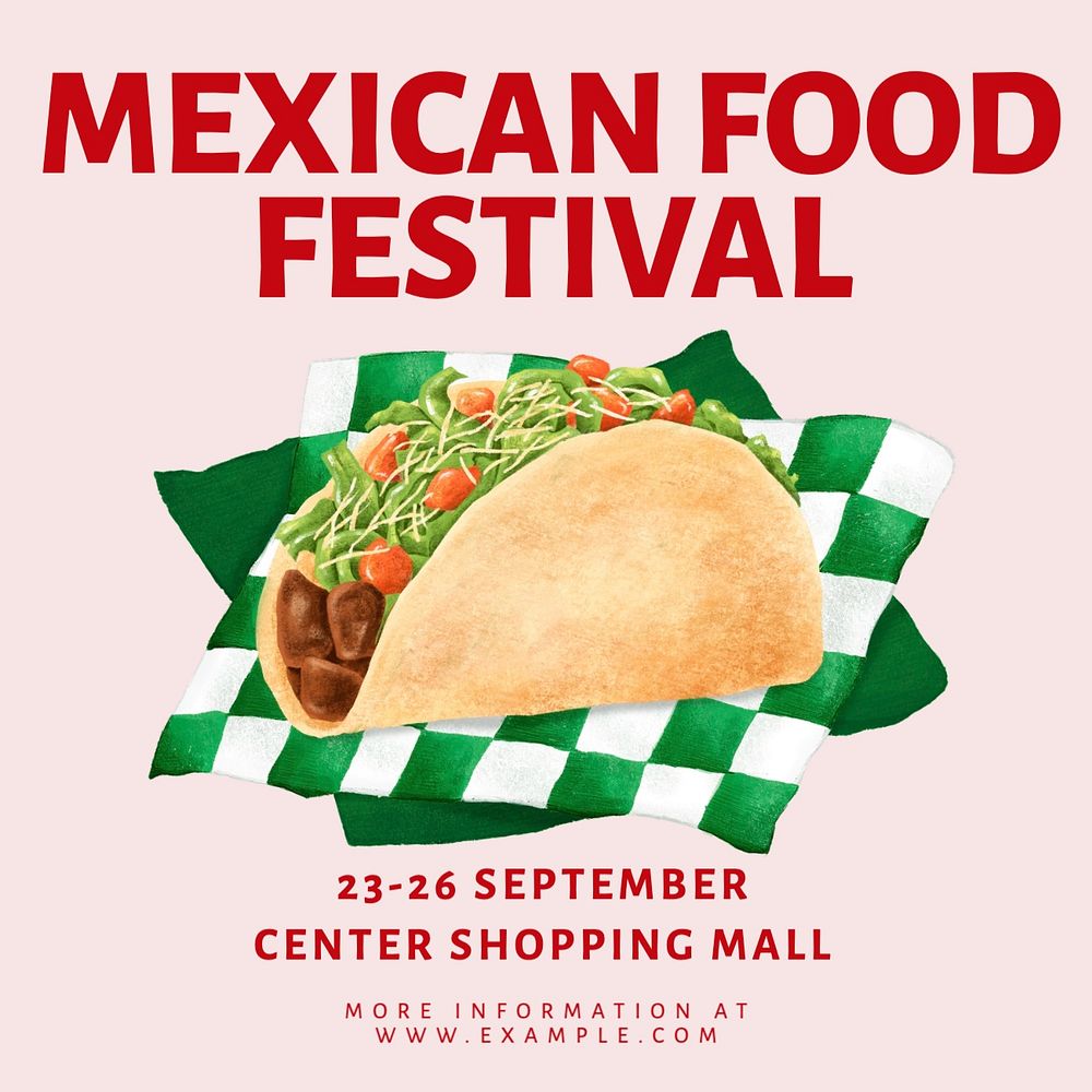 Mexican food festival Instagram post template