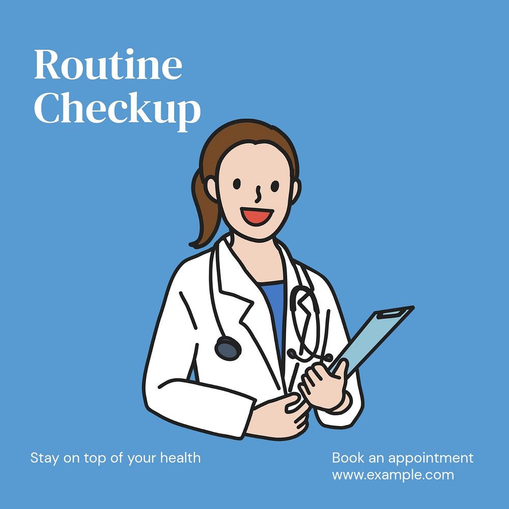 Health checkup Instagram post template, editable design