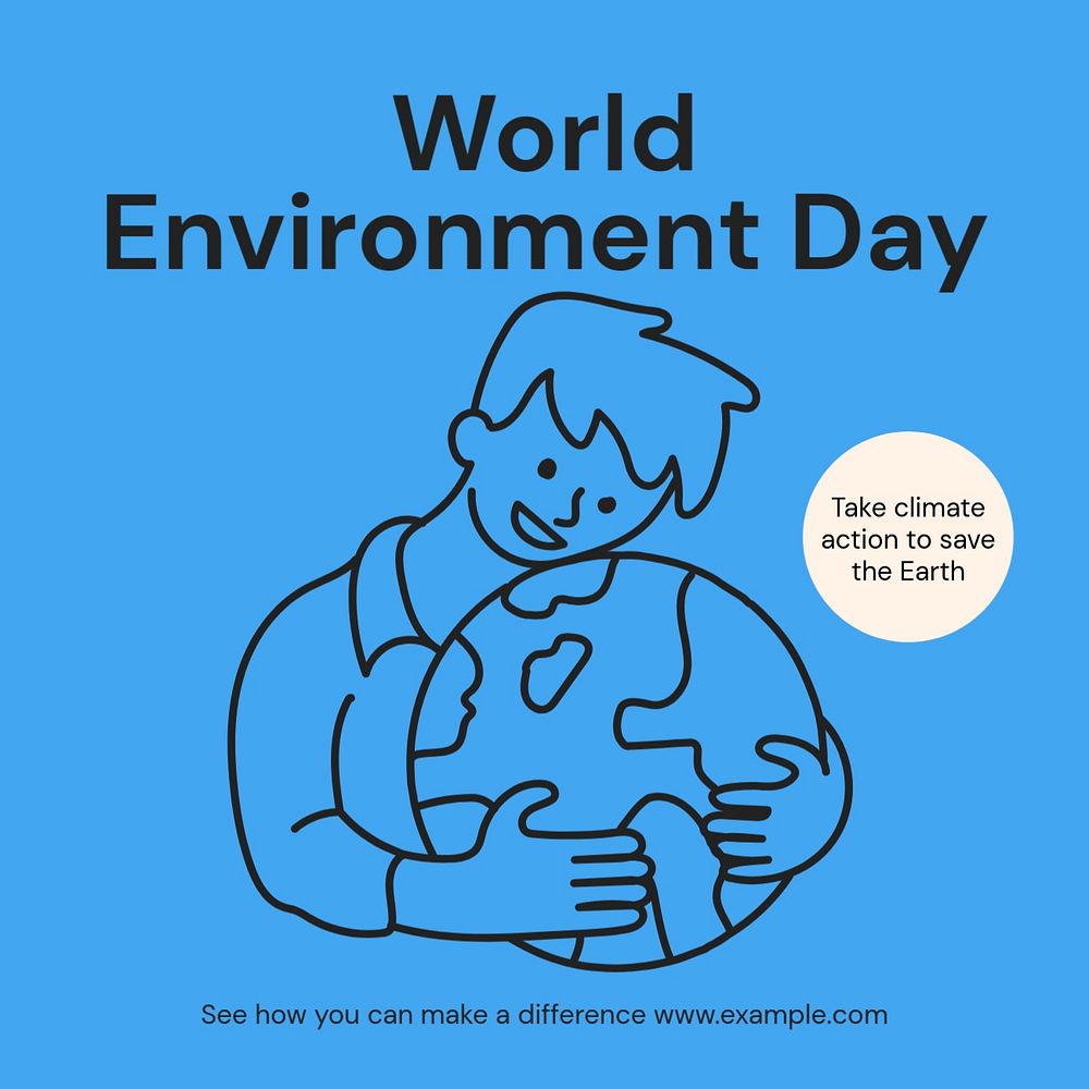 World environment day Instagram post template, editable text