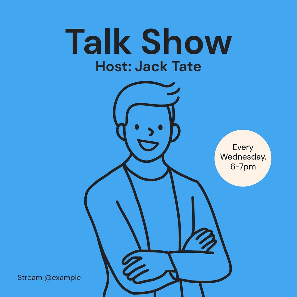 Talk show Instagram post template, editable text