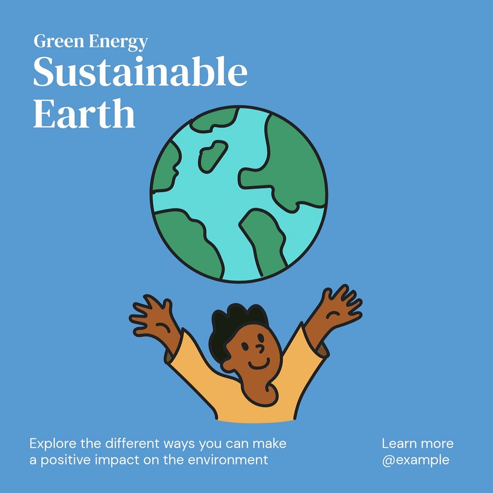 Sustainable earth Instagram post template, editable design