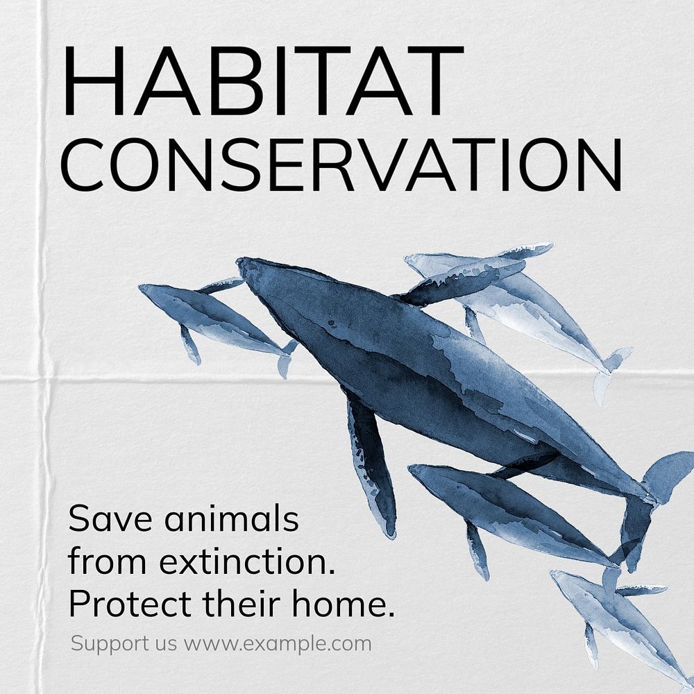 Habitat conservation Instagram post template, editable text