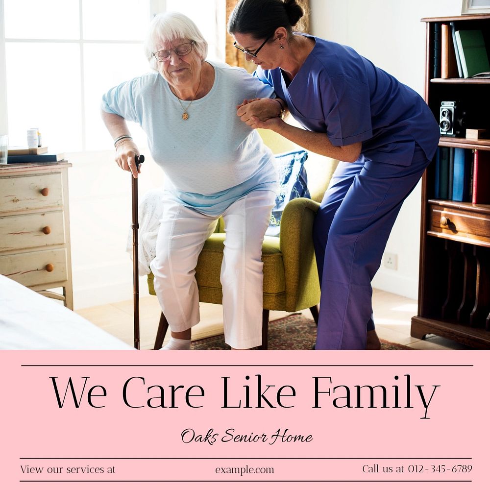 Senior home Instagram post template, editable text