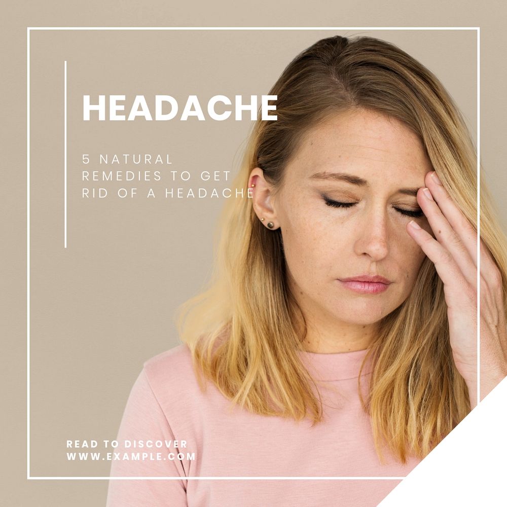 Headache Instagram post template, editable text